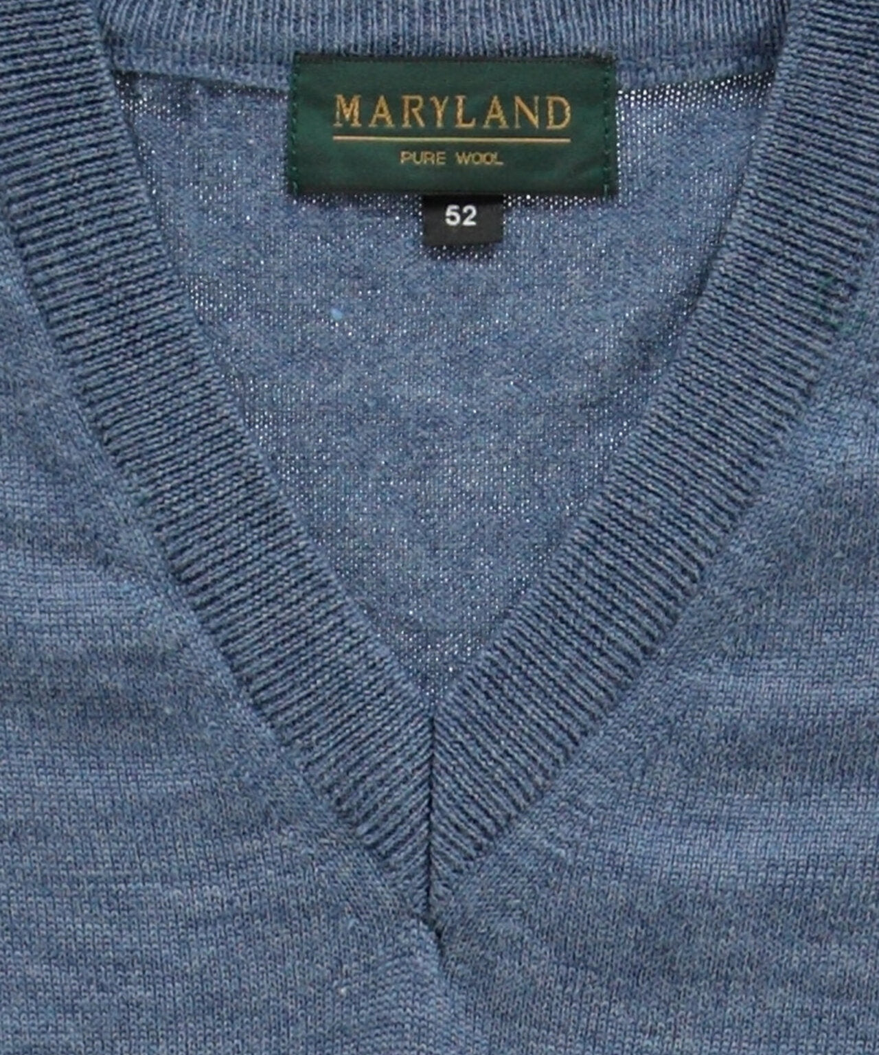 Merino V-Hals Pullover | Staal Blauw Melange