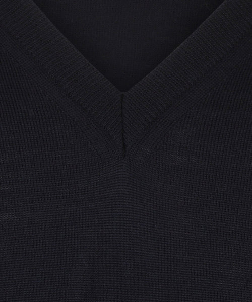 Pullover merino wool v-neck | Navy