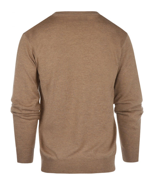 Merino wool v-neck sweater | Camel