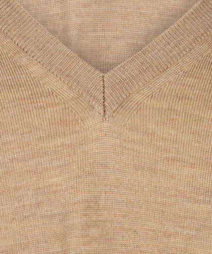 Merino V-Hals Pullover | Camel