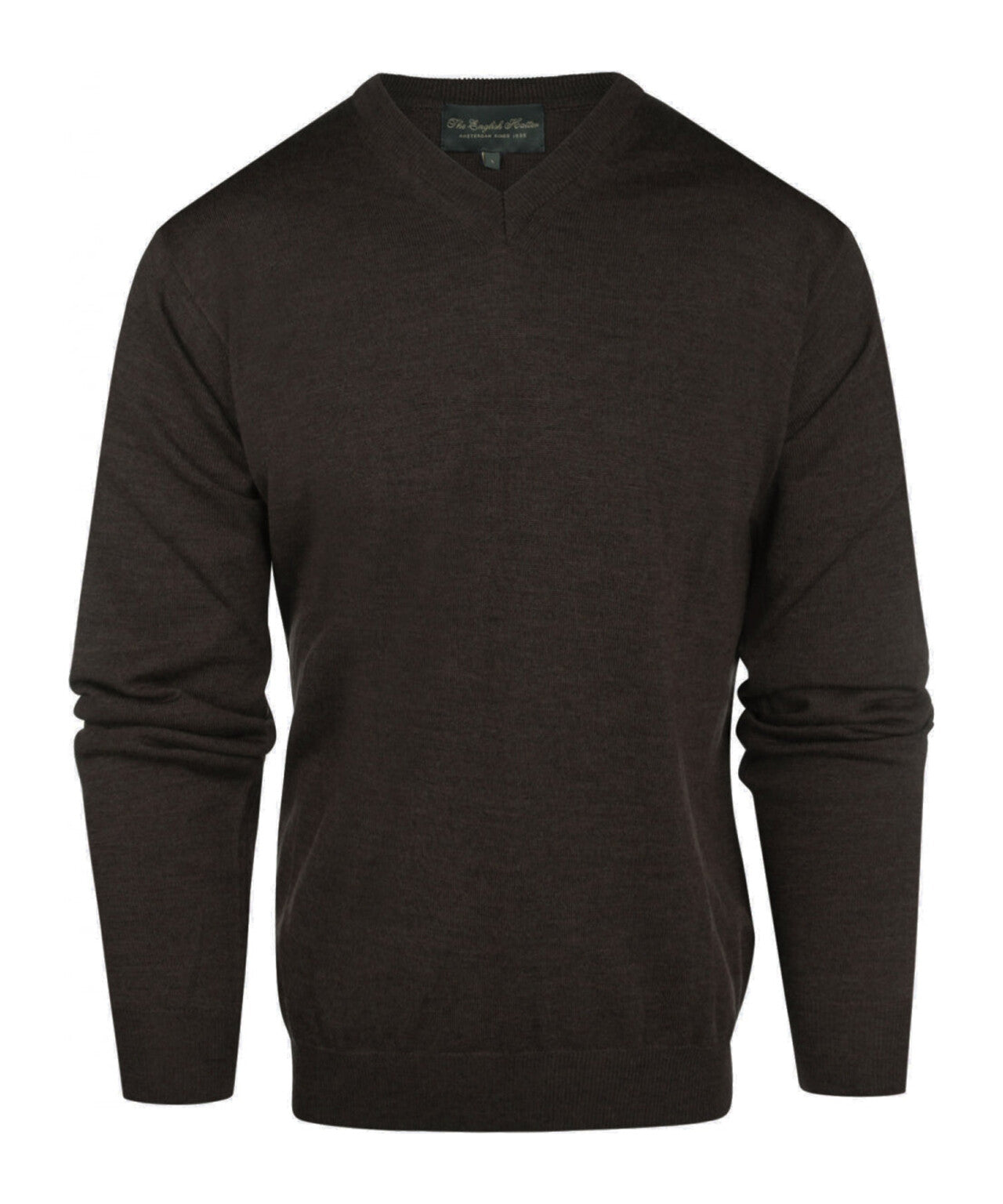 Merino V-Hals Pullover | Donker Bruin