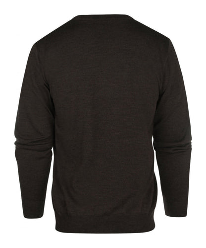 Merino V-Hals Pullover | Donker Bruin