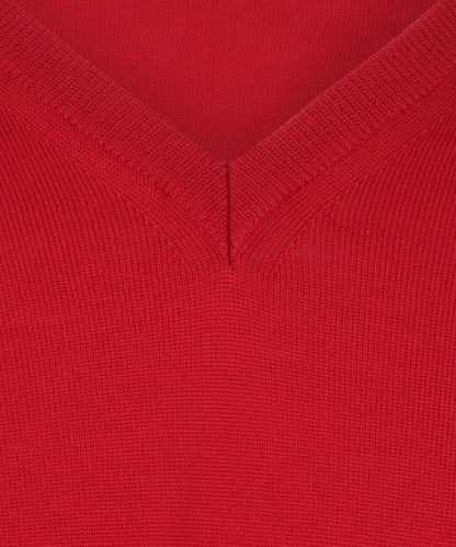 Merino V-Hals Pullover | Rood