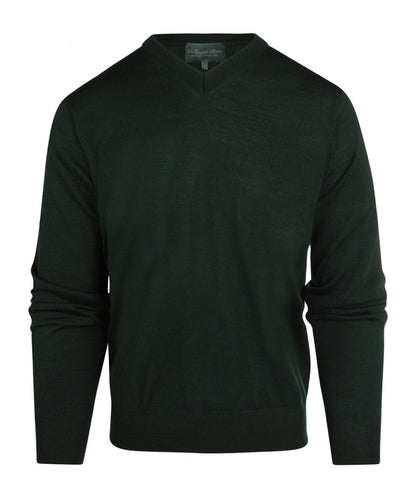 Merino V-Hals Pullover | Fles Groen
