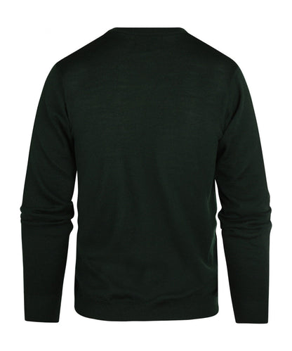 Merino V-Hals Pullover | Fles Groen