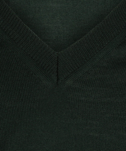 Merino V-Hals Pullover | Fles Groen