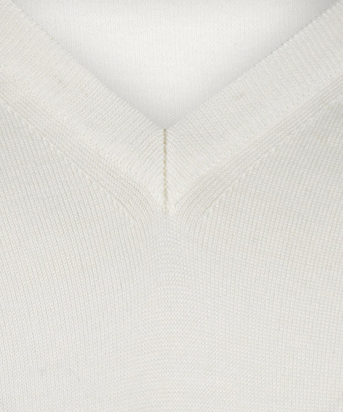 Pullover merino wool v-neck | Wool White