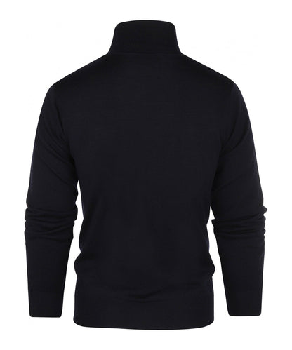 Rollkragenpullover aus Merinowolle | Marineblau