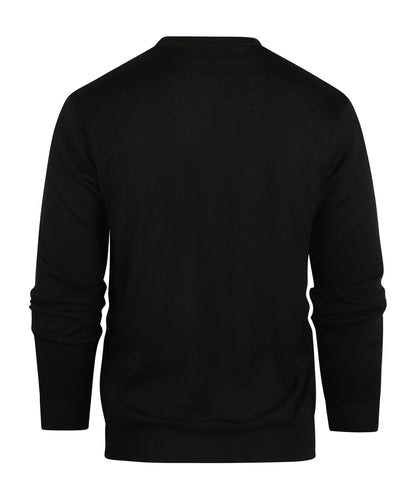 Merino Ronde Hals Pullover | Zwart
