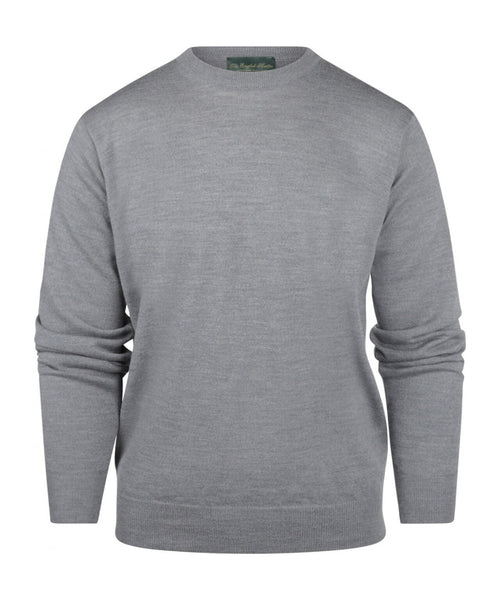 Merino wool round neck sweater | Mid Grey