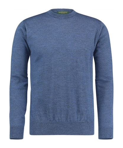 Merinowollpullover mit Rundhalsausschnitt | Hellindigo
