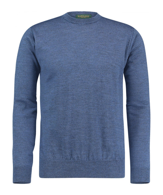 Merino wool round neck sweater | Light Indigo