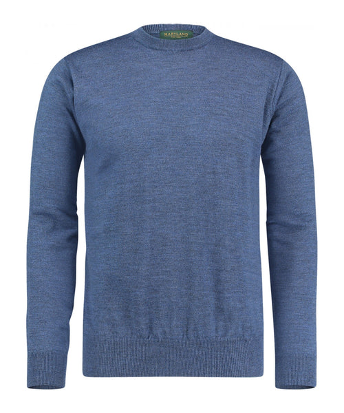 Merino wool round neck sweater | Light Indigo