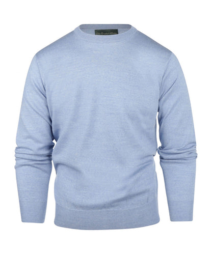 Merino Ronde Hals Pullover | Licht Blauw