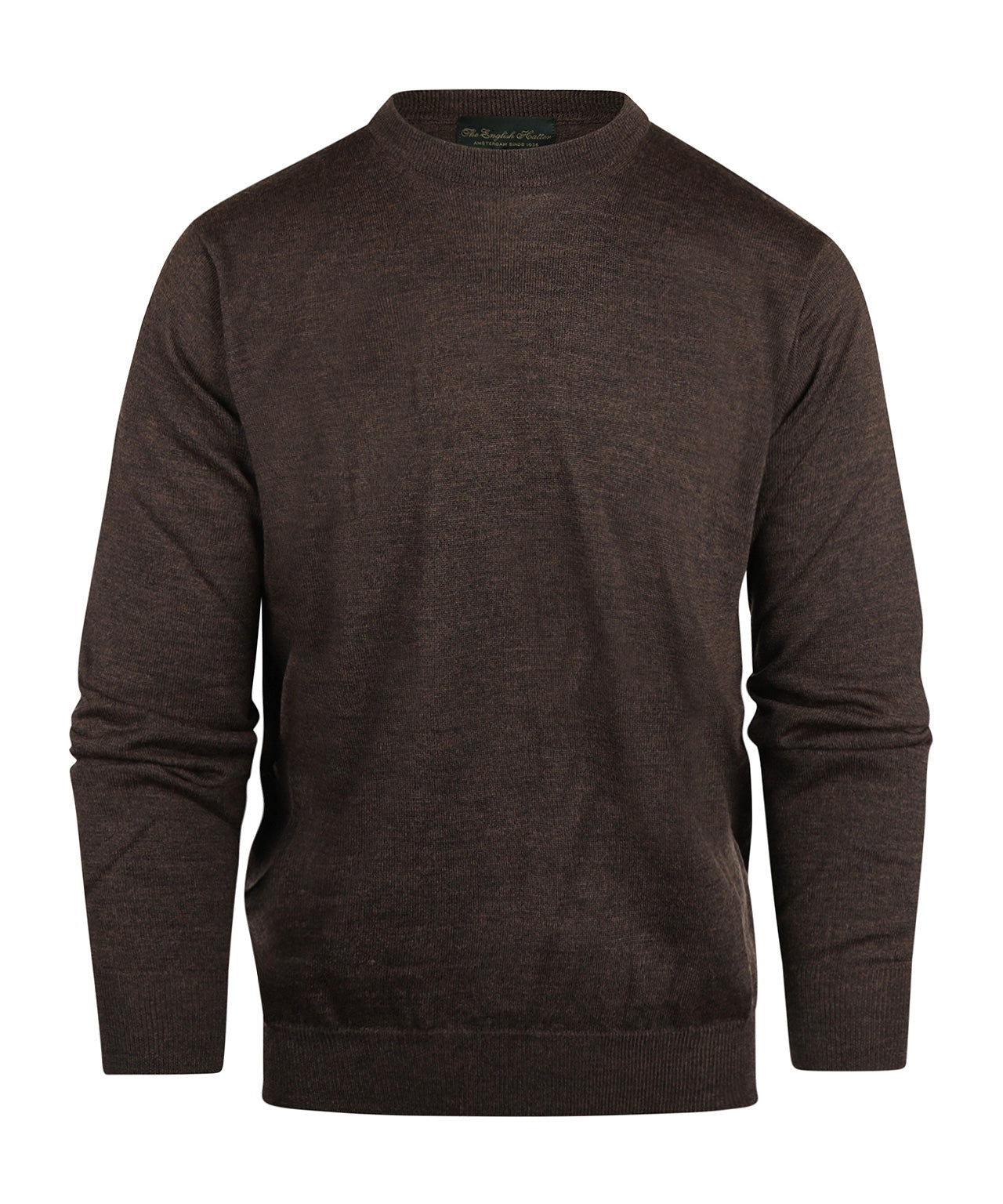 Merino Ronde Hals Pullover | Donker Bruin
