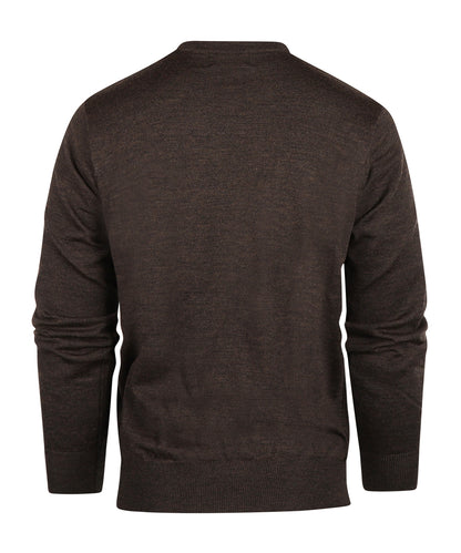 Merino Ronde Hals Pullover | Donker Bruin