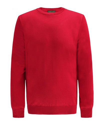 Merino Ronde Hals Pullover | Rood