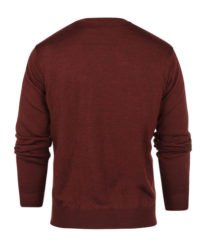 Merino wool round neck sweater | Bordeaux