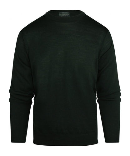 Merino Ronde Hals Pullover | Fles Groen