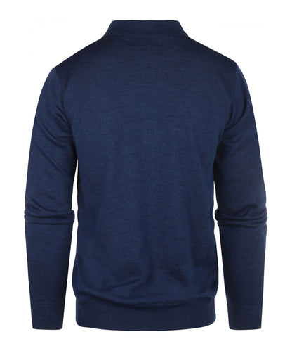 Merino Polo Pullover | Donker Blauw