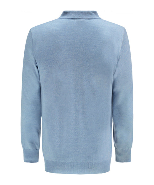 Pullover polo merino wool | Light Blue