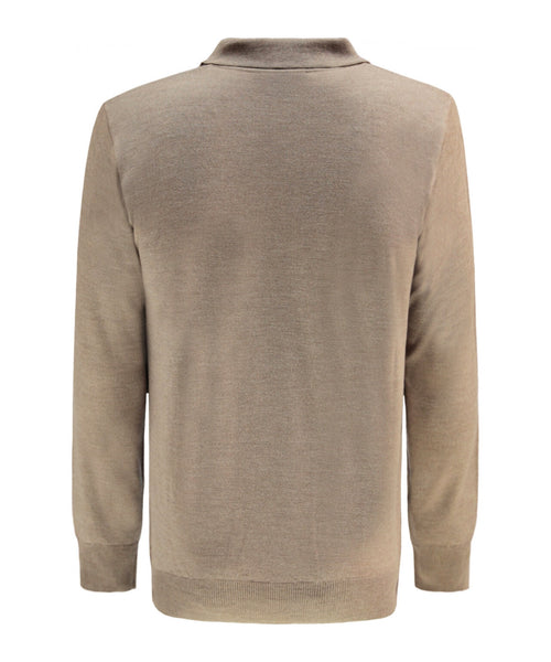 Pullover polo merino wol | Donker Beige