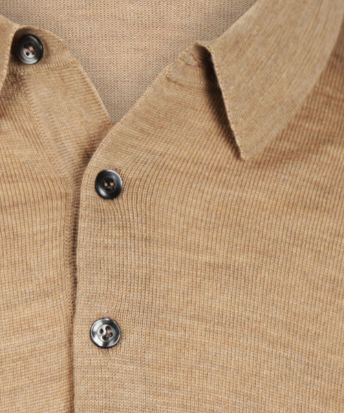 Pullover polo merino wol | Bruin