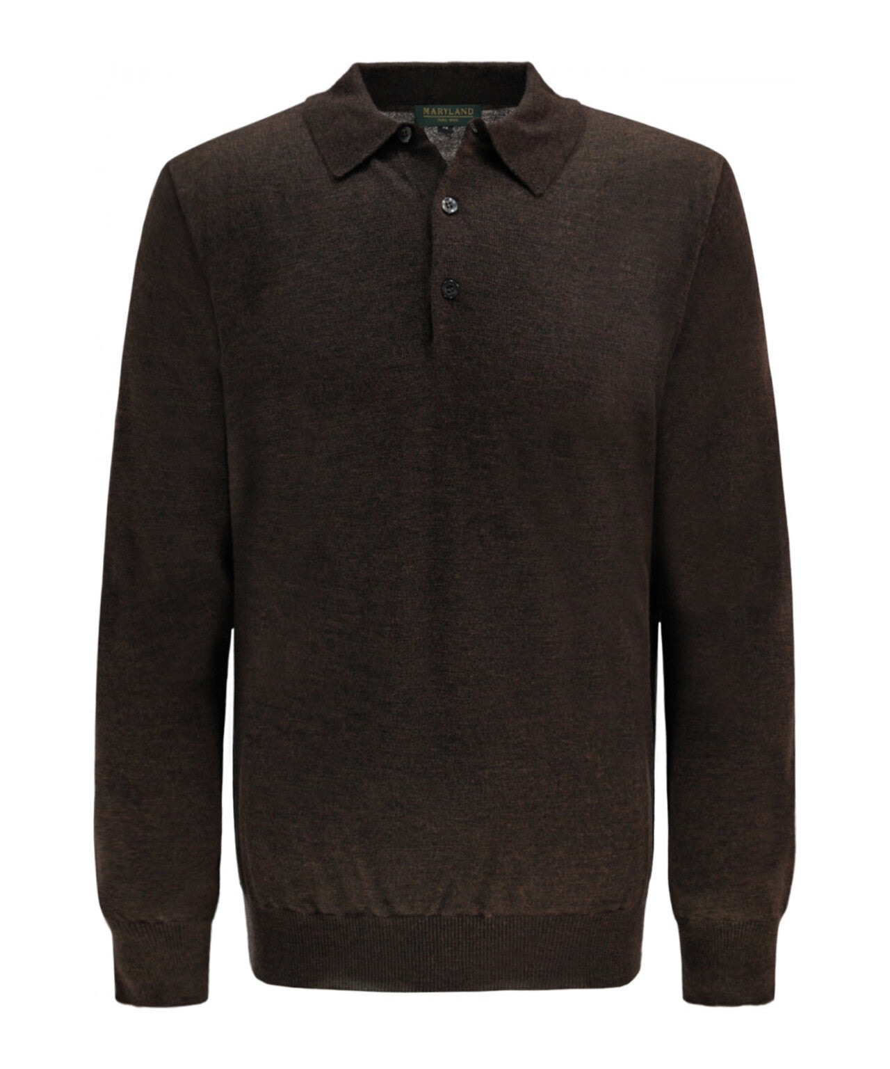 Merino Polo Pullover | Donker Bruin
