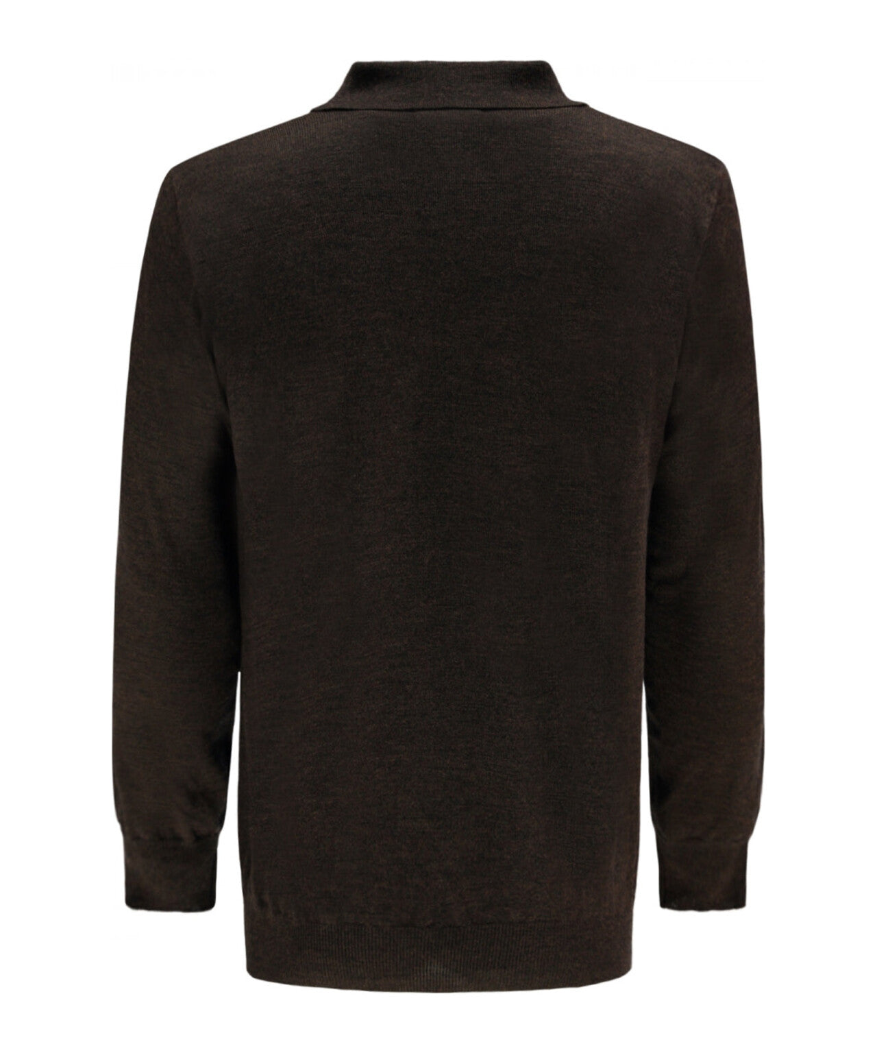 Merino Polo Pullover | Donker Bruin