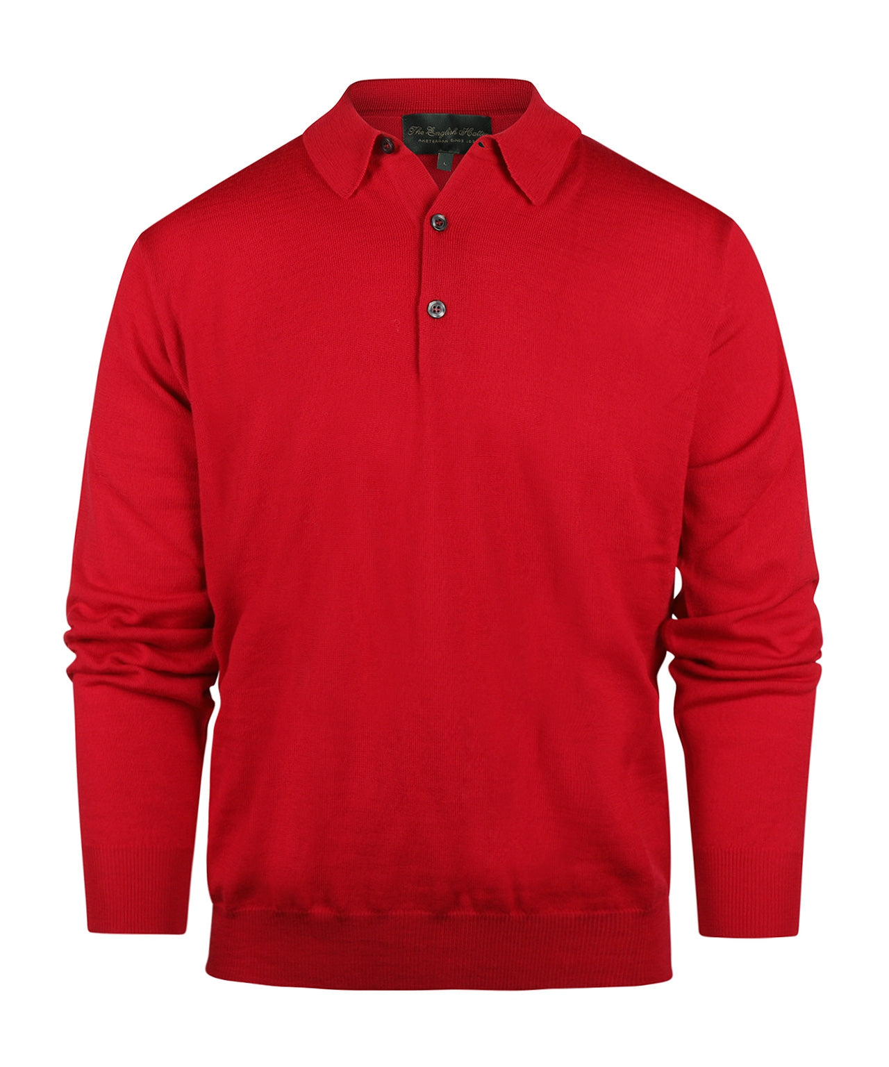 Merino Polo Pullover | Rood