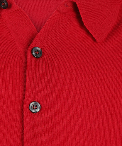 Merino Polo Pullover | Rood