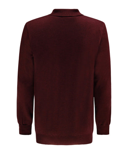 Polo-Pullover aus Merinowolle | Bordeaux