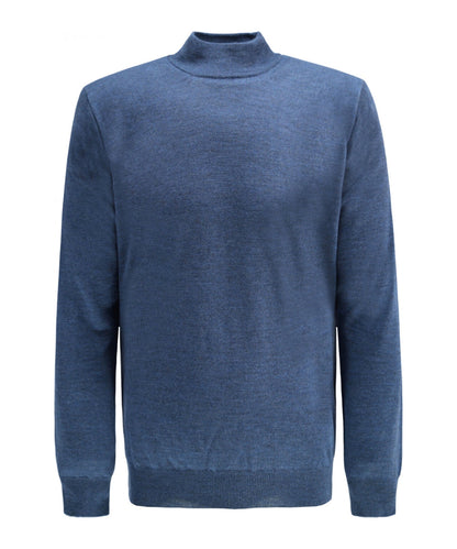 Schildkrötenpullover aus Merinowolle | Hellindigo