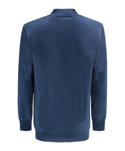 Schildkrötenpullover aus Merinowolle | Hellindigo