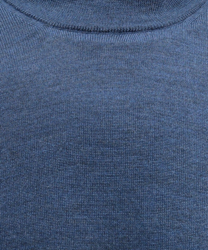 Schildkrötenpullover aus Merinowolle | Hellindigo