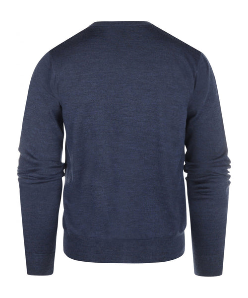 Button Vest fine Merino wool | Light Indigo