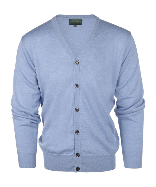Cardigan mit Knöpfen, feine Merinowolle | Hellblau