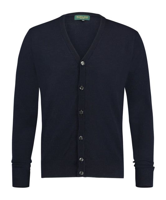 Cardigan mit Knöpfen, feine Merinowolle | Marineblau