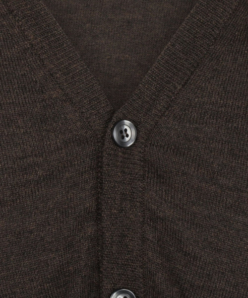 Button Vest fine Merino wool | Dark Brown