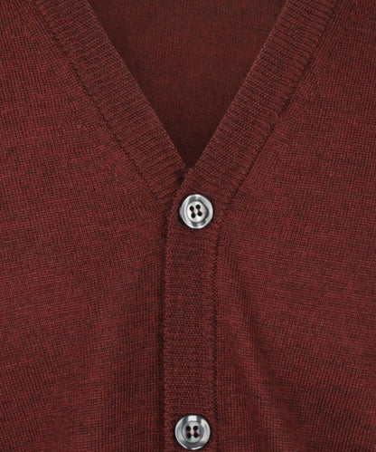 Button Vest fine Merino wool | Bordeaux