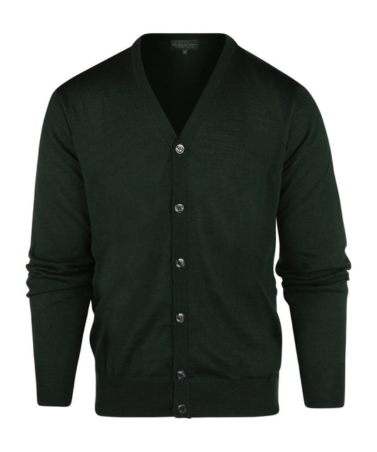 Cardigan mit Knöpfen, feine Merinowolle | Grün