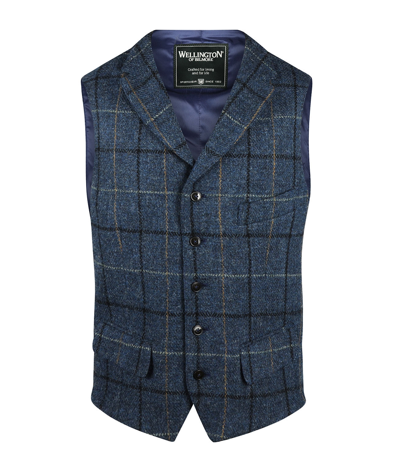 Harris Tweed Gilet Blue The English Hatter harris-tweed-gilet-blue-the-english-hatter