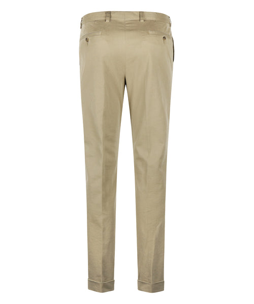 Blackpool Trousers Pleated with Turn-Up | Brown