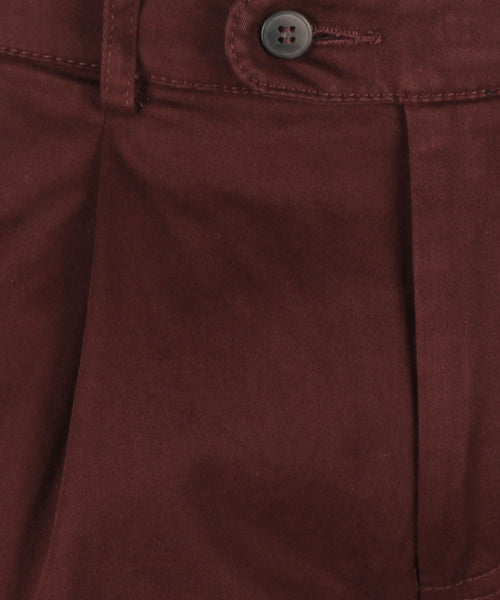 Blackpool Trousers with Pleats and Turn-Ups | Bordeaux Red