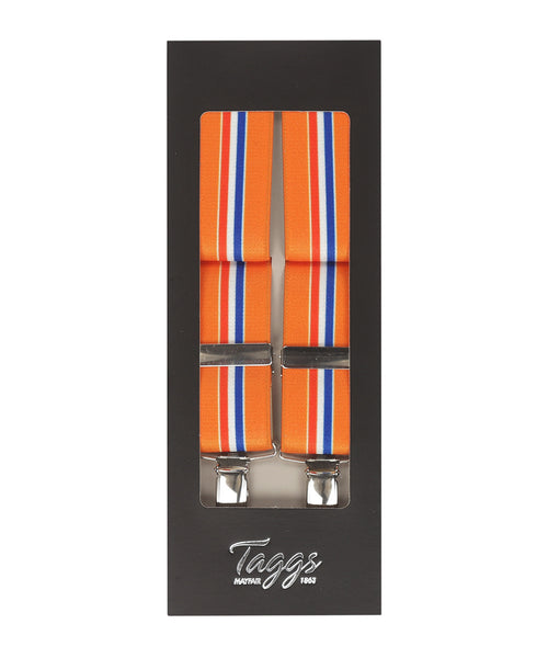 Elastic suspenders with clips | Orange