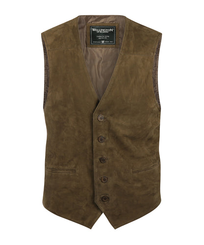 Gilet Leer | Olijf