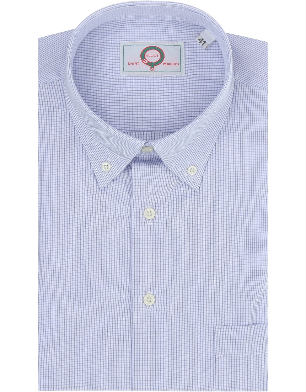 Button-Down-Hemd | Mikrokaro Mittelblau