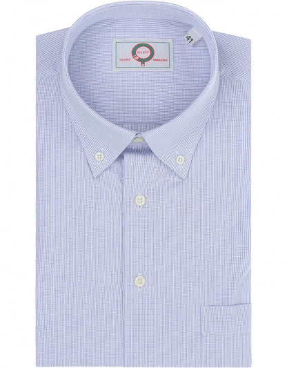 Button-Down-Hemd | Mikrokaro Mittelblau