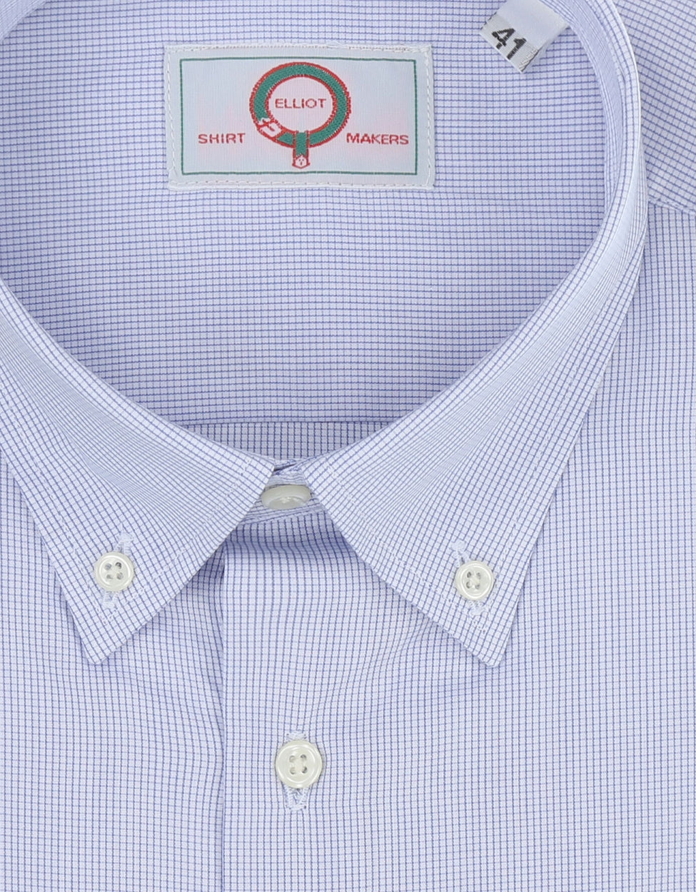 Button-Down-Hemd | Mikrokaro Mittelblau