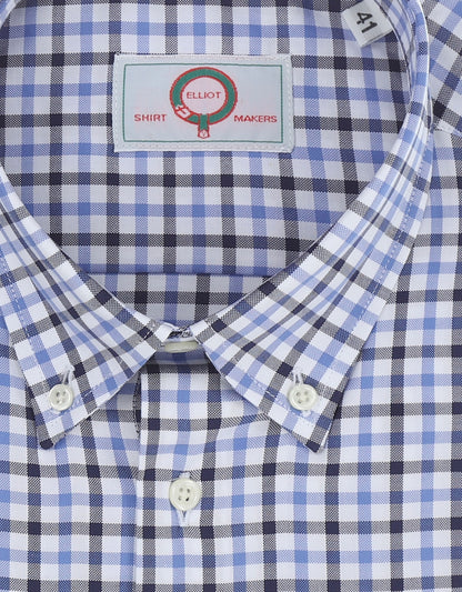 Shirt Button Down | Blauw Multi Ruit